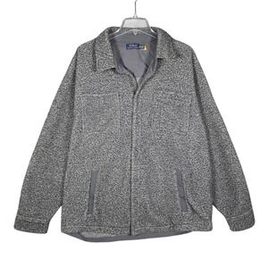 Polo Ralph Lauren Shirt Jacket Mens XXL‎ Brushed Fleece Button Up Gray Shacket